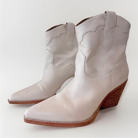 Zodiac ‘Roslyn’ Western Cowgirl Ankle Bootie Cream Heel Boots Shoes 8.5 * Flaws - Picture 5 of 11